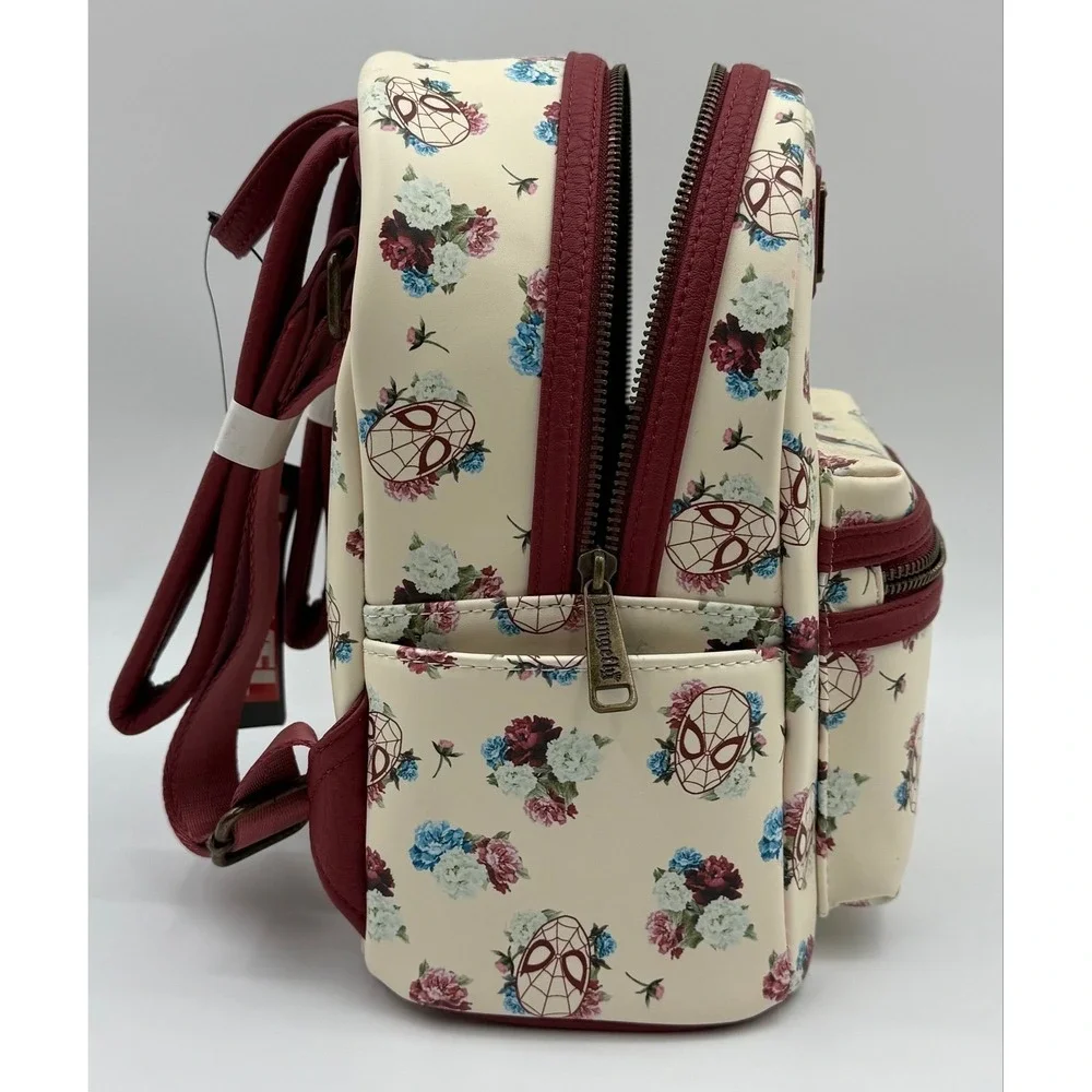B11‎ Loungefly HARD TAG Marvel Spider-Man Floral Mini Backpack • NWT